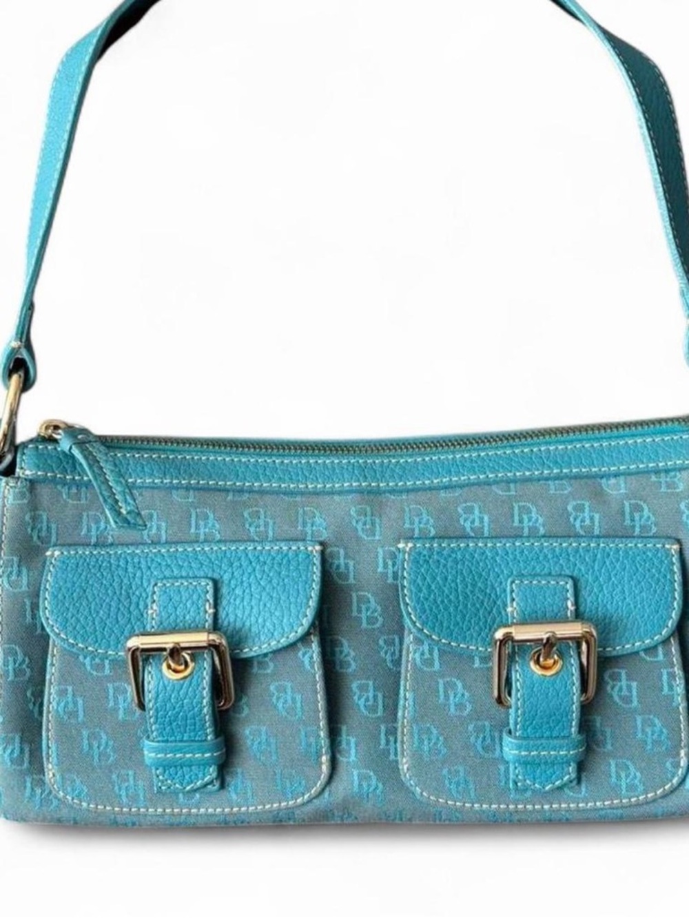 SOLD Vintage Authentic Dooney and Bourke Turquoise Canvas bag
